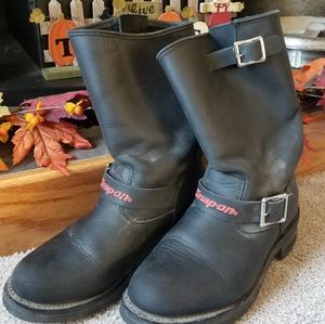 Like new Snap-On black leather moto boots